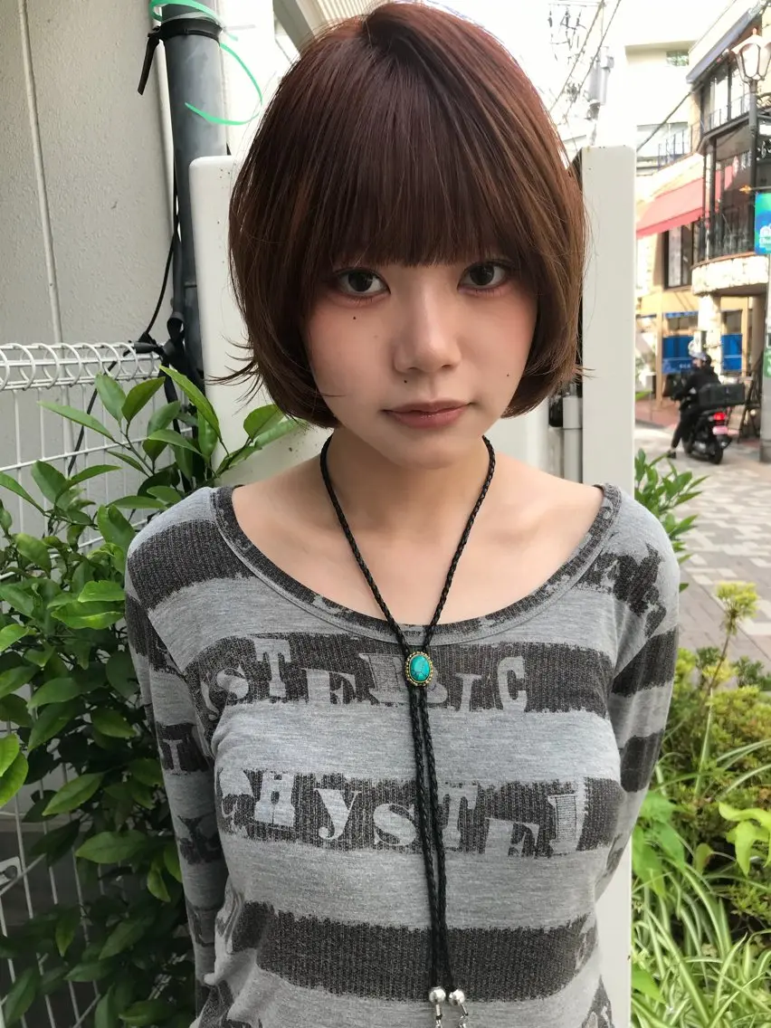 ミディアム カラー カット ヘアカラー トリートメント 中性的ヘア/ ナチュラル/トモキのヘアスタイル