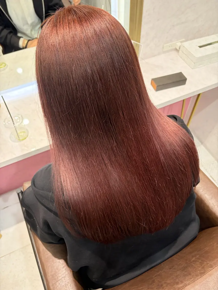 カラー ブリーチ ブラウンカラー ブリーチなしカラー ピンクカラー 平田 翔梧のヘアスタイル