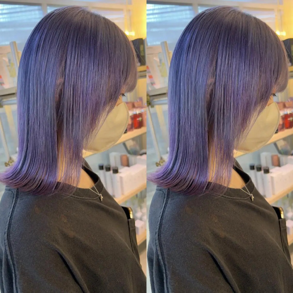 ミディアム カラー ヘアカラー トリートメント yoriダブルカラー 代表すがわらのヘアスタイル