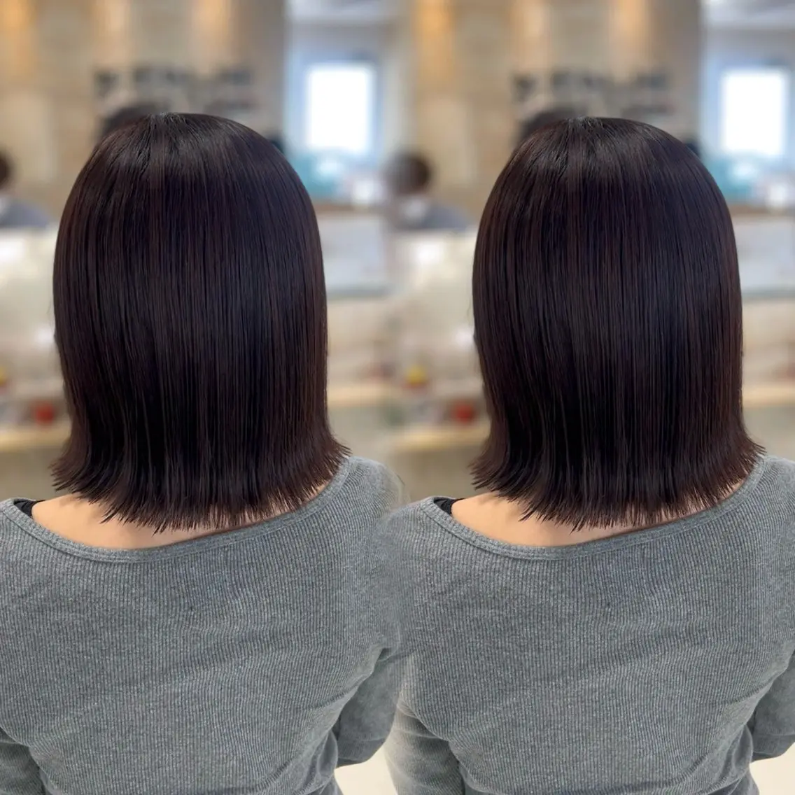 ミディアム カット トリートメント ヘアセット ベージュ/つや髪/ レイヤー／ゆいなのヘアスタイル