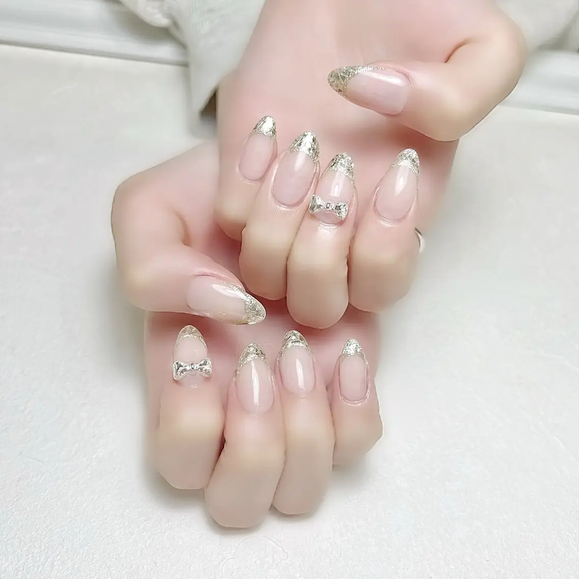 ネイル フレンチネイル ガラスフレンチ オフィスネイル 春ネイル rouse nail RISATOのネイルデザイン