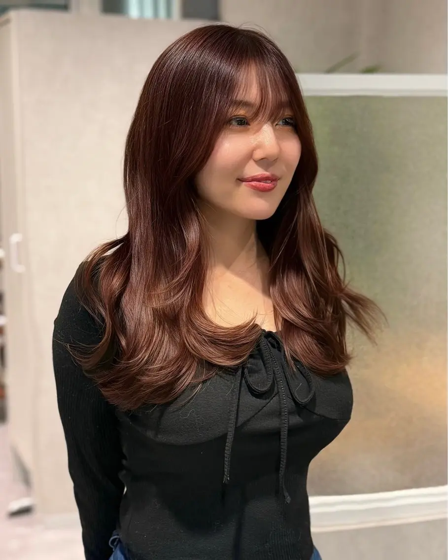 ロング レイヤーカット カット ヘアカラー 韓国レイヤー RYOTAのヘアスタイル