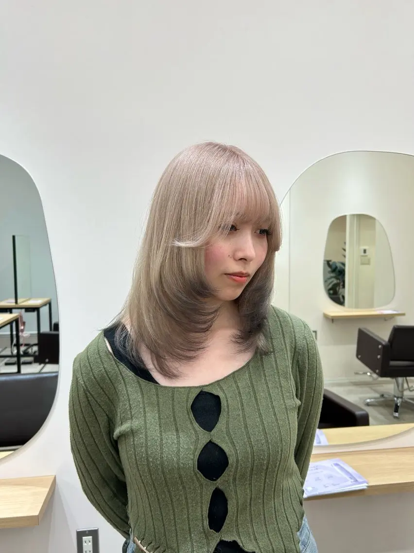 セミロング カラー ヘアカラー トリートメント 透明感/ダブルカラー /🌸ERI🌸のヘアスタイル