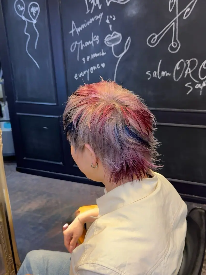 ショート カラー メンズ デザインカラー カット ヘアカラー 店長 ハイトーン× 髪質改善/舘野 涼太のヘアスタイル