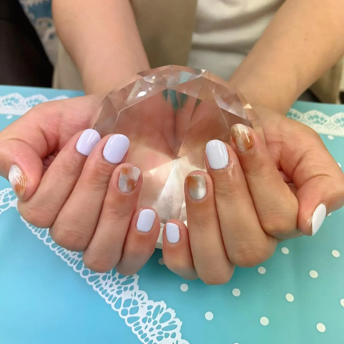 ネイル ニュアンスネイル パープル BlueDaisy 栄本店のネイルデザイン