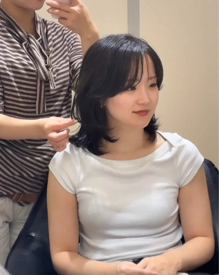 ミディアム カット ヘアカラー トリートメント ✂︎✂︎MOMO Tocca浅草🪭のヘアスタイル