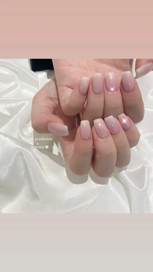 ネイル オーロラネイル グラデーション ピンク Mitsunaka rieのネイルデザイン