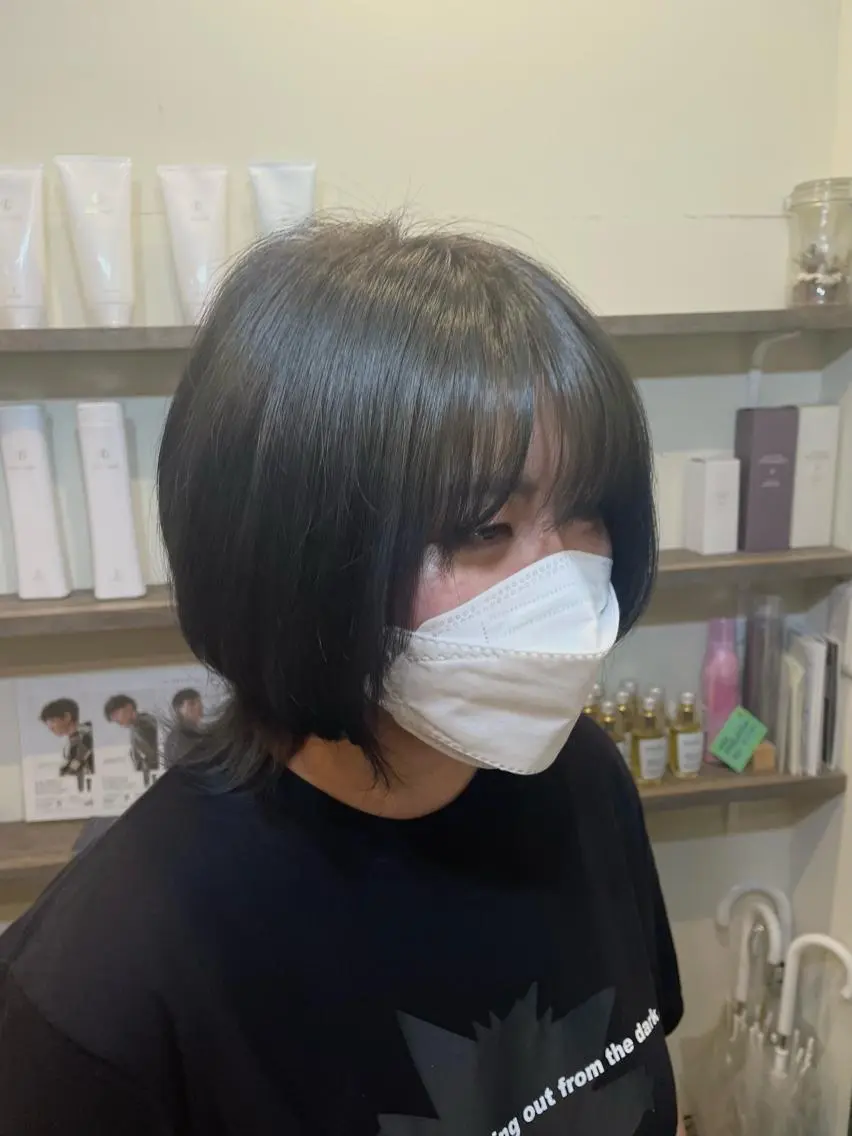 前髪カット＋ワンカラー＋トリートメント🤍の写真