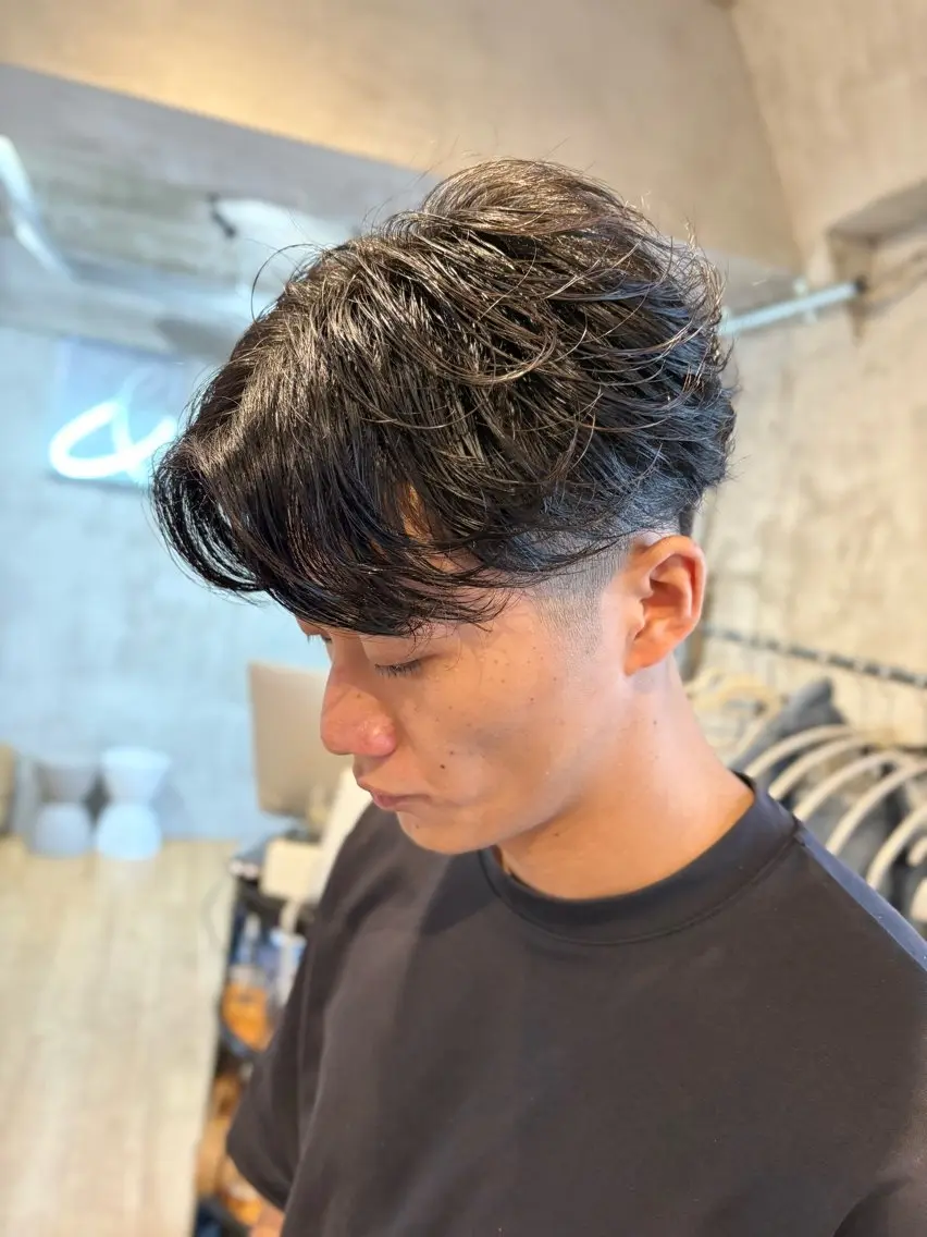 ショート パーマ メンズ カット パーマ スナップフォト確認 お願いします!竹内のヘアスタイル