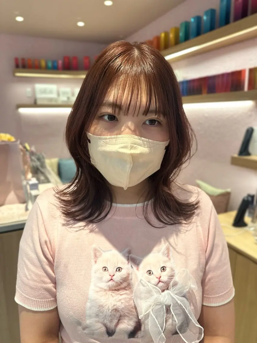 ミディアム ヘアカラー 木村 美優のヘアスタイル