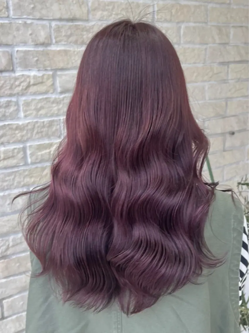 ミディアム カラー ピンクカラー ヘアカラー トリートメント 髪質改善カラー 指名No.1👑のヘアスタイル