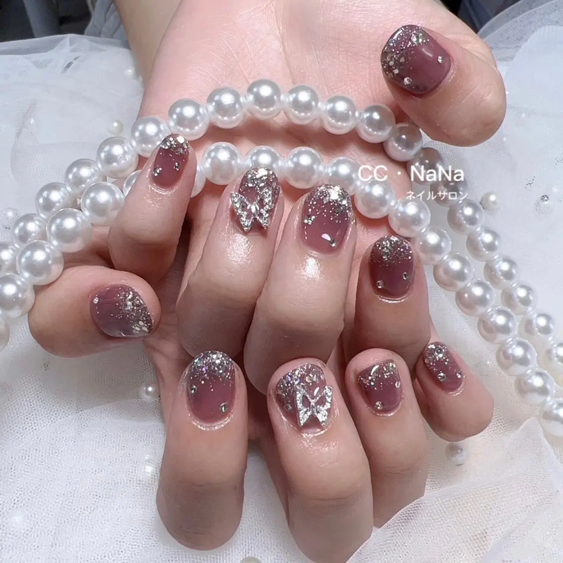 ネイル ハンドネイル 💎CC・NaNa 韓国風ネイル🌙Cのネイルデザイン