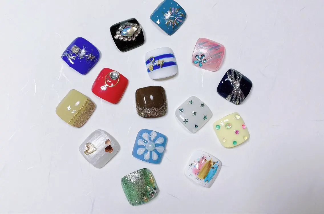 ネイル 長さ出し フットネイル ジェルネイル 韓国ネイル マグネットネイル Nail Ann【西川口店】のネイルデザイン