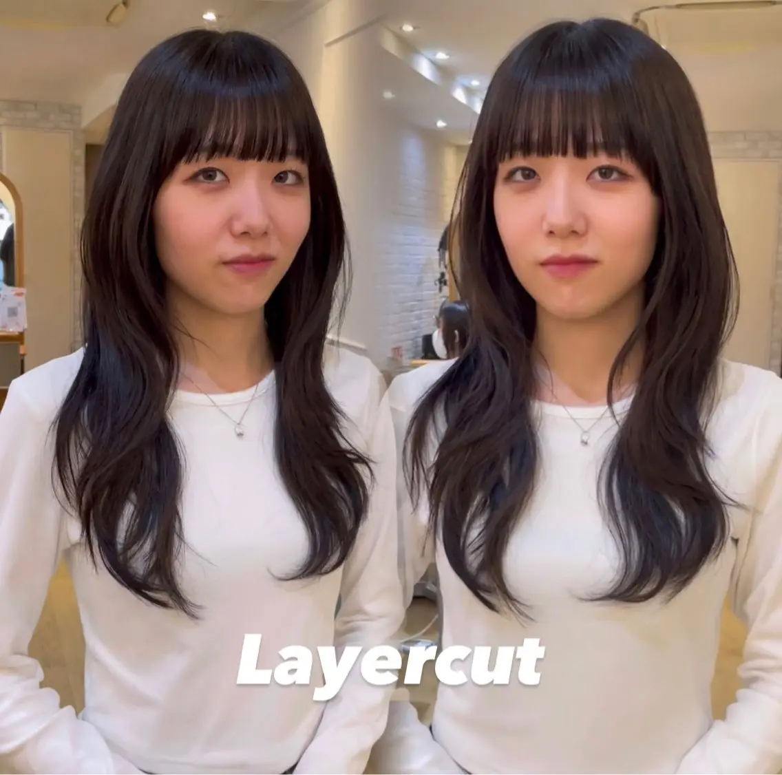 ロング レイヤーカット ちのレイヤー/ハッ シュカット🌷💝のヘアスタイル