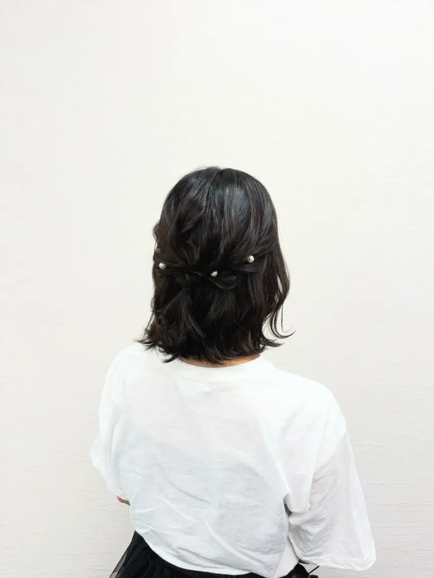 ショート ショートヘア ヘアセット YUMEYAKATA 五条店のヘアスタイル