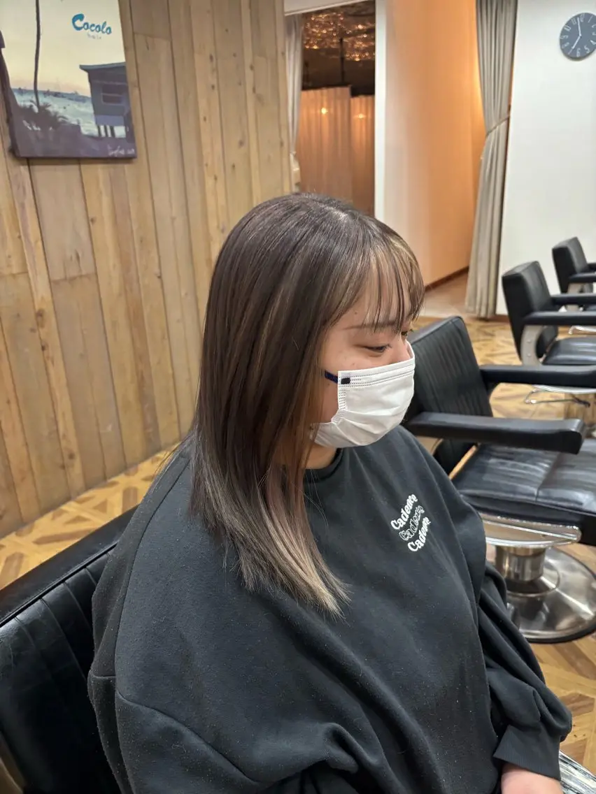ロング カラー ブリーチ ヘアカラー トリートメント 兼子莉彩 ／暗髪🤎／暖色🍒のヘアスタイル
