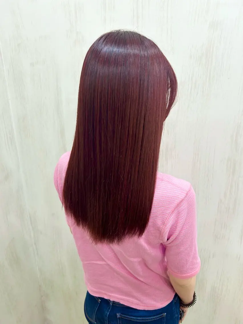 セミロング カラー ブリーチ ブリーチなしカラー レッドカラー 【髪質改善】 KOUKIのヘアスタイル