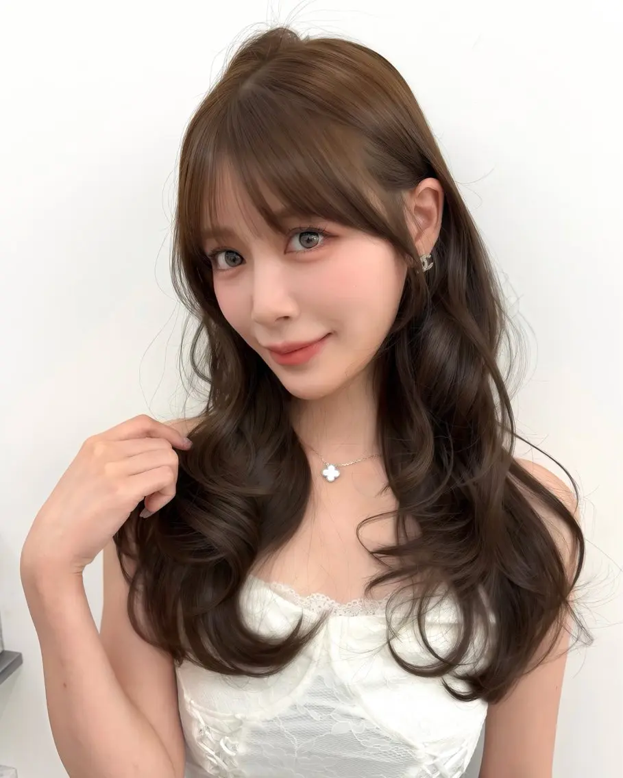 セミロング 顔周りカット 韓国風ヘア レイヤーカット カット ヘアカラー トリートメント ヘッドスパ ヘアセット 前髪顔まわりカット 🌈中村海聖のヘアスタイル