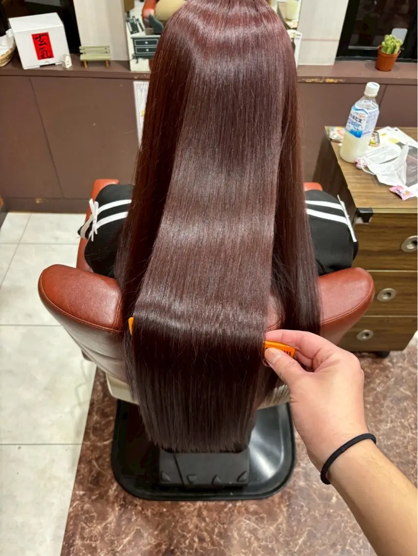 ロング カラー ブラウンカラー ピンクカラー ピンクブラウン 髪質改善 トリートメント カット ヘアカラー トリートメント 藤田 竜成のヘアスタイル
