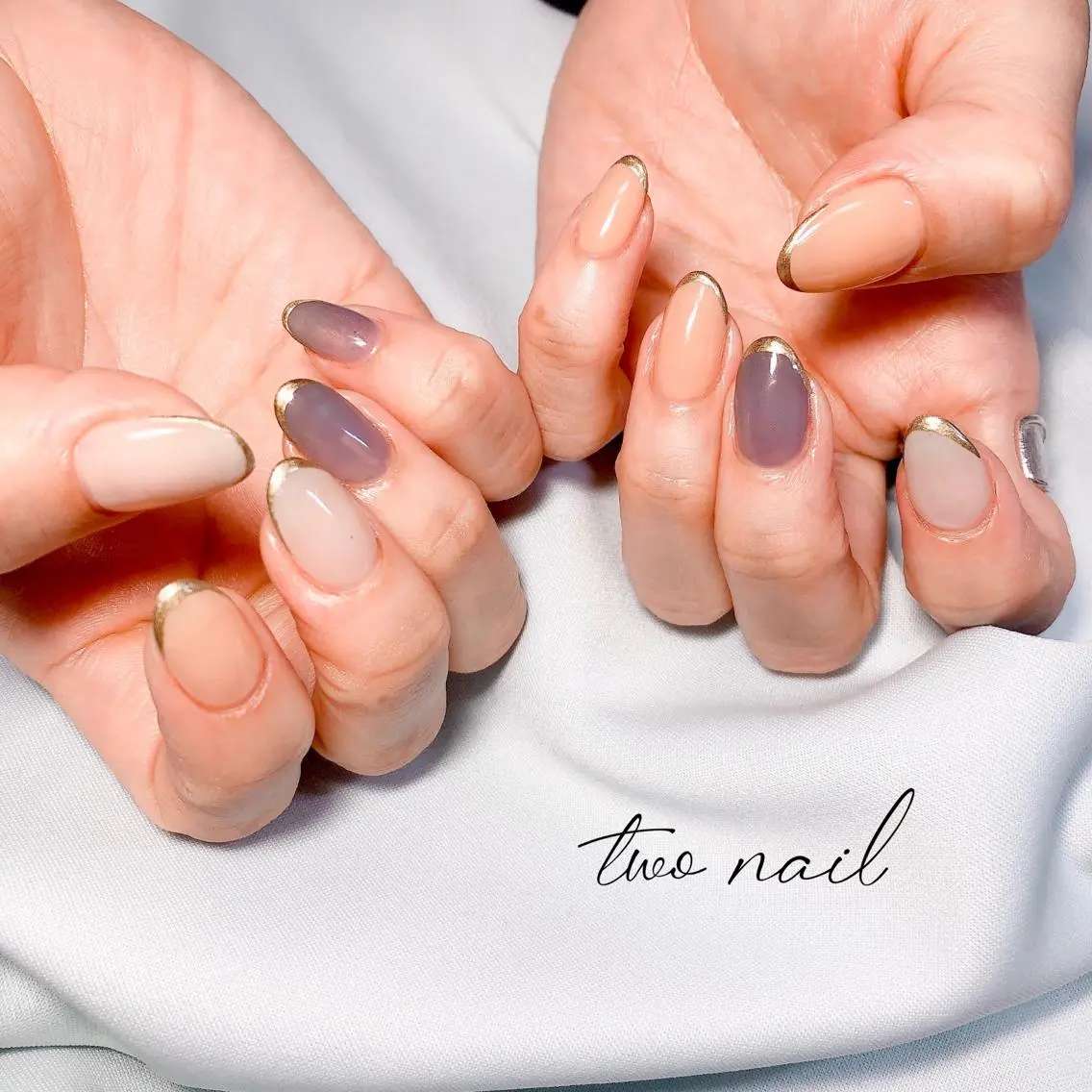ネイル アートネイル フットネイル ハート ニュアンスネイル ホワイト two nailのネイルデザイン