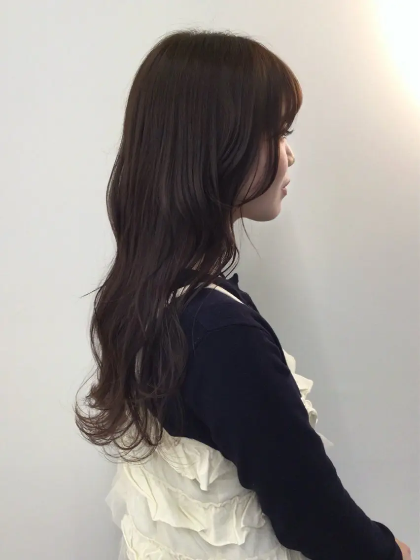 ロング カラー パーマ ヘアカラー 透明感艶カラー/ リュウジンキョウカのヘアスタイル
