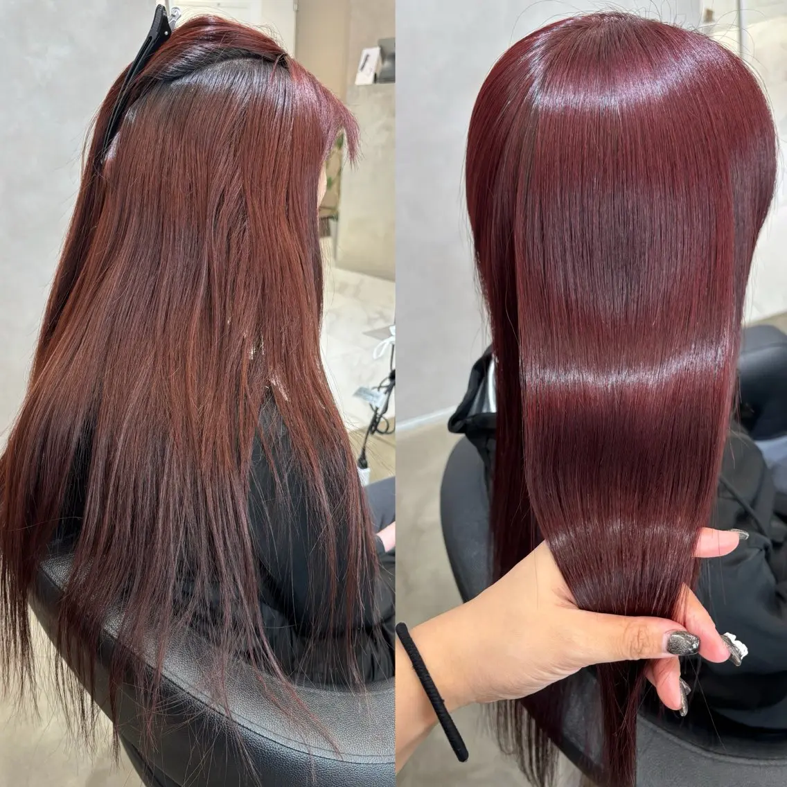 前髪カット×プレミアムカラー×Aujua6stepトリートメント×炭酸プチスパ✨の写真
