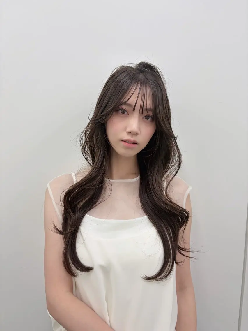 ロング カット ヘアカラー トリートメント 🎀大竹美侑/顔まわ りカット/レイヤーのヘアスタイル