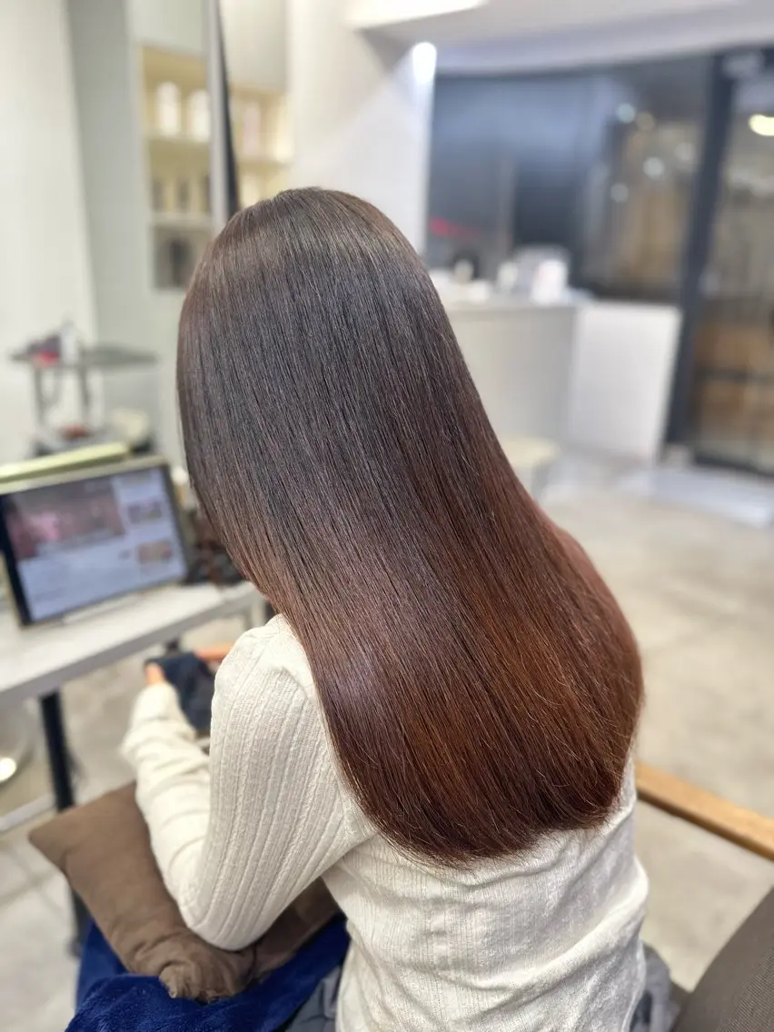 ロング パーマ 縮毛矯正 ハイトーンカラー が絶対可愛い✨泰聖✨のヘアスタイル