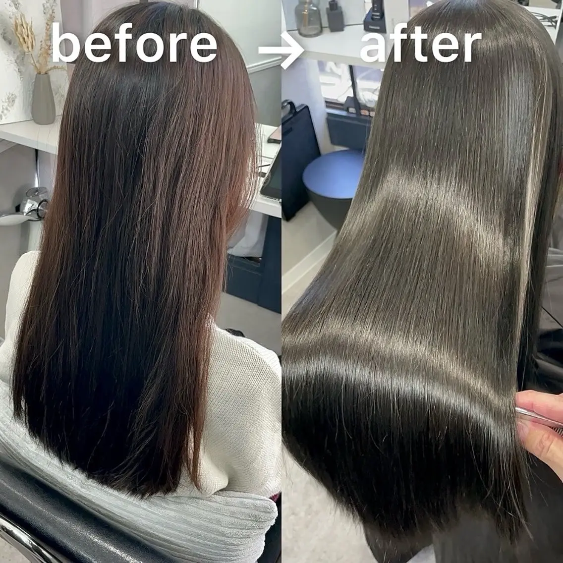 ロング ヘアカラー トリートメント 髪質改善カラー ショートボブ専門のヘアスタイル