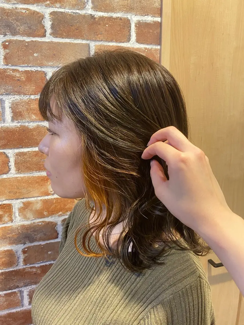 ミディアム カラー カット ヘアカラー トリートメント 透明感カラー/韓国 ヘア🩶yuri🩵のヘアスタイル