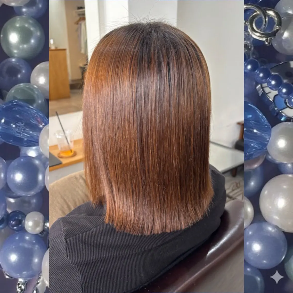 ミディアム カット 縮毛矯正 河原 彩心【練習モデル】のヘアスタイル
