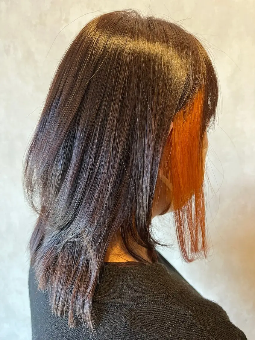 セミロング カット ヘアカラー 森 まりのヘアスタイル