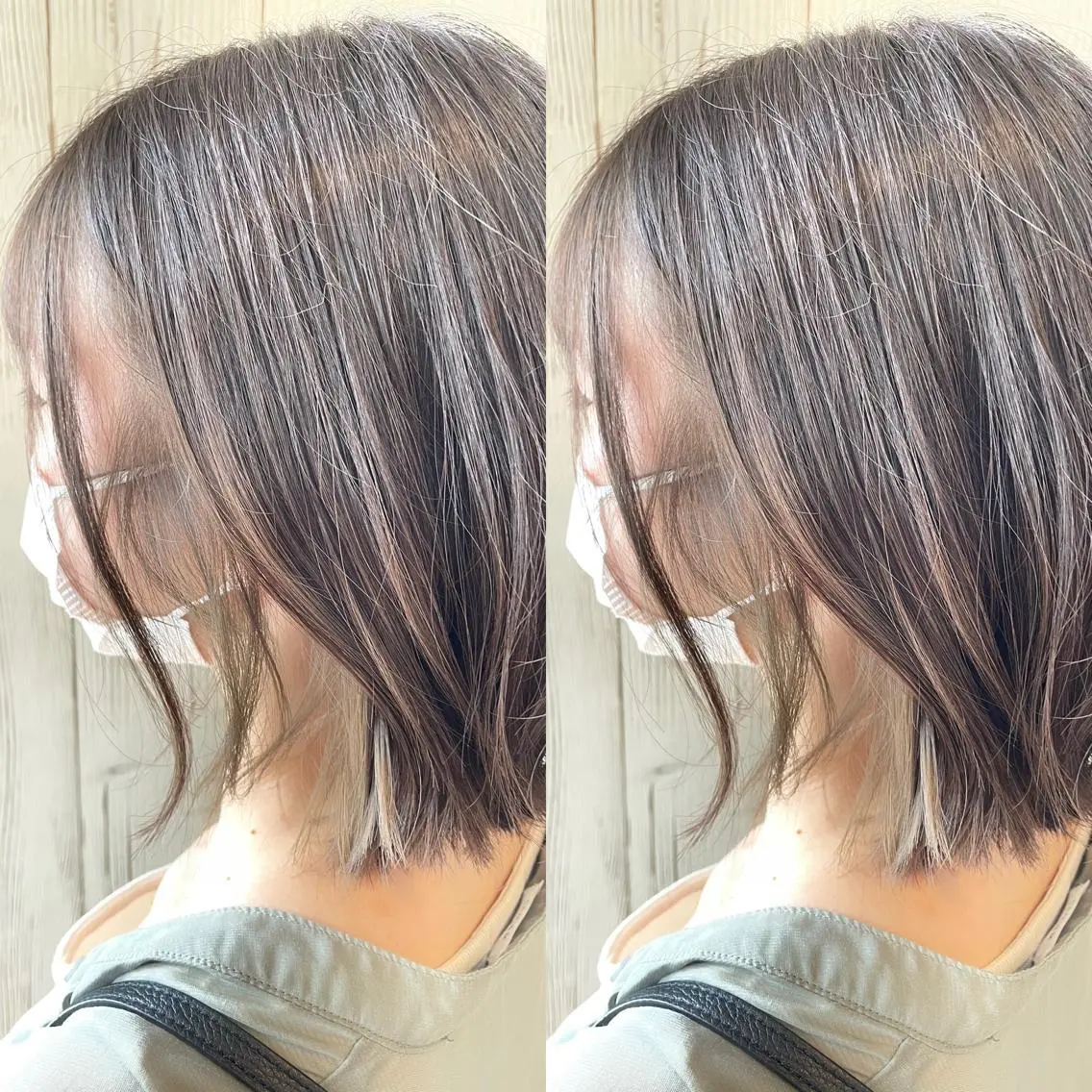 ミディアム カラー イヤリングカラー ヘアカラー ヘアサロンオスカー 岸和田蛸地蔵店のヘアスタイル