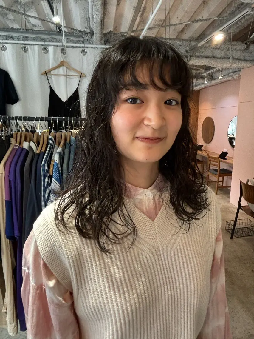 セミロング カラー パーマ カット パーマ トリートメント Hayashi Shioriのヘアスタイル