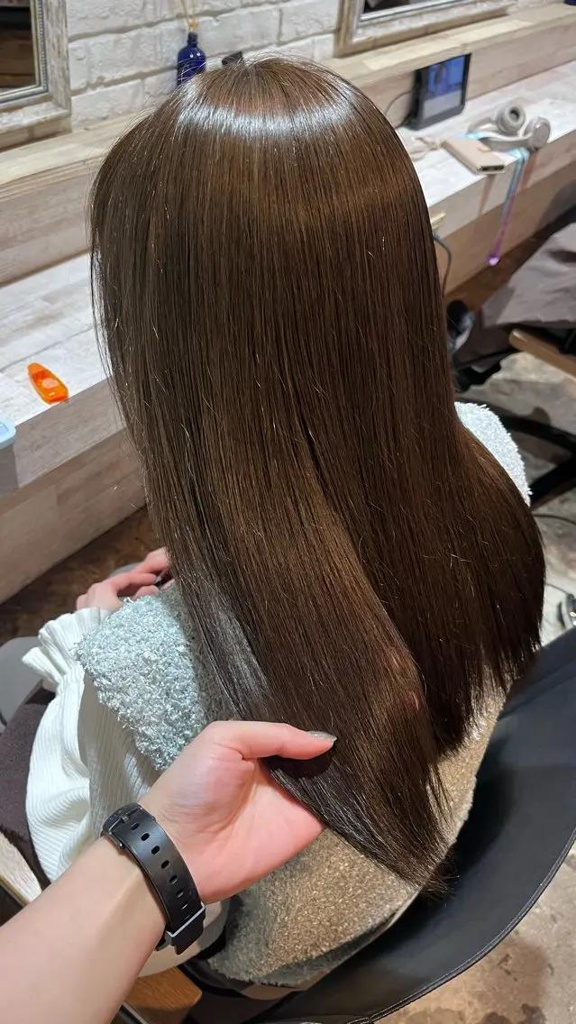 セミロング カラー ベージュカラー オリーブベージュ ピンクカラー ヘアカラー 透明感カラー/パーマ 🌀アオノのヘアスタイル