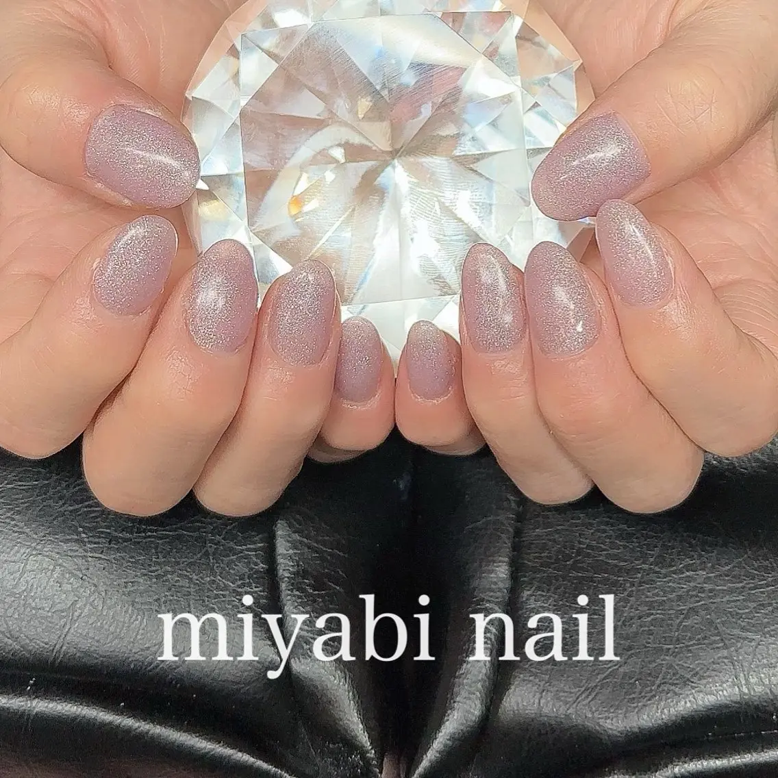 ネイル ジェルネイル ラメ(グリッター) 持ち込み パープル 冬ネイル ハンドネイル miyabi nail 桂川駅近くのネイルデザイン