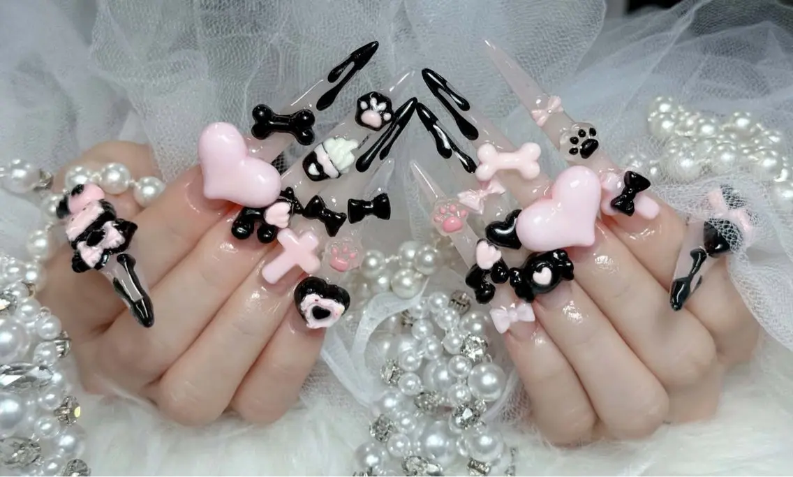 ネイル ブルー ジェルネイル ガーリー グラデーション グリーン ハンドネイル Rin Nail 新大久保店のネイルデザイン