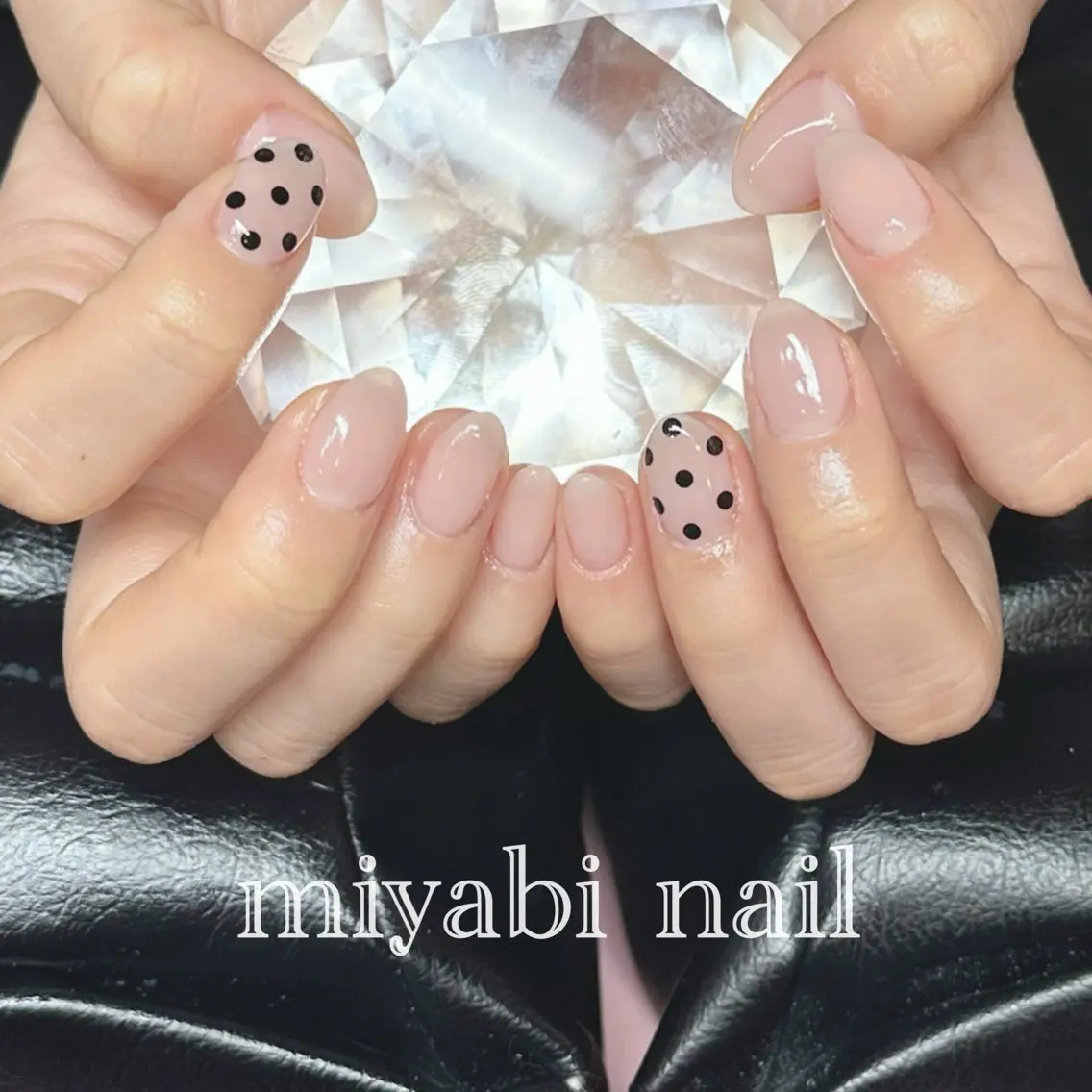 ネイル アートネイル ドット ジェルネイル 持ち込み ピンク ハンドネイル miyabi nail 桂川駅近くのネイルデザイン