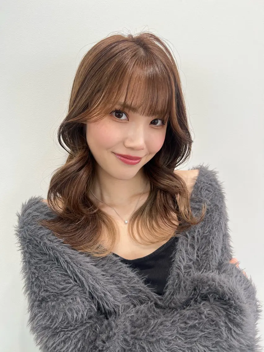 セミロング レイヤーカット カット ヘアカラー maya🇰🇷韓国 レイヤー/顔まわりのヘアスタイル