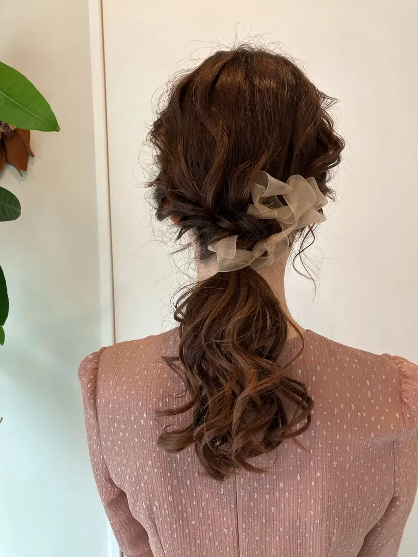 ヘアアレンジ ポニーテール Hair&Make Nahoのマツエク・マツパデザイン