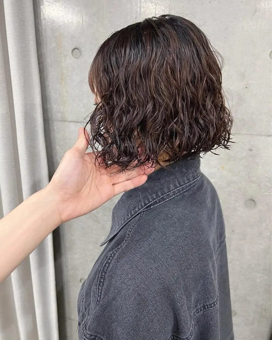 ミディアム パーマ ミディアムパーマ 宮嶋 蓮のヘアスタイル