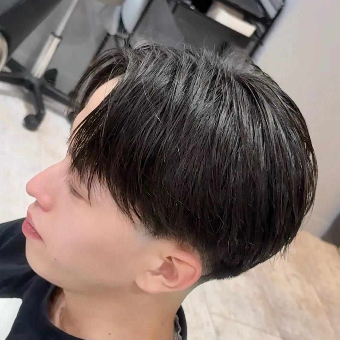 ショート メンズ センターパート ヘアセット メンズ特化/新潟万代 中村ヤマトのヘアスタイル