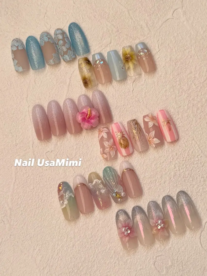 ネイル アートネイル ジェルネイル キラキラネイル オフィスネイル 春ネイル ハンドネイル Nail Usa Mimi ASAKOのネイルデザイン