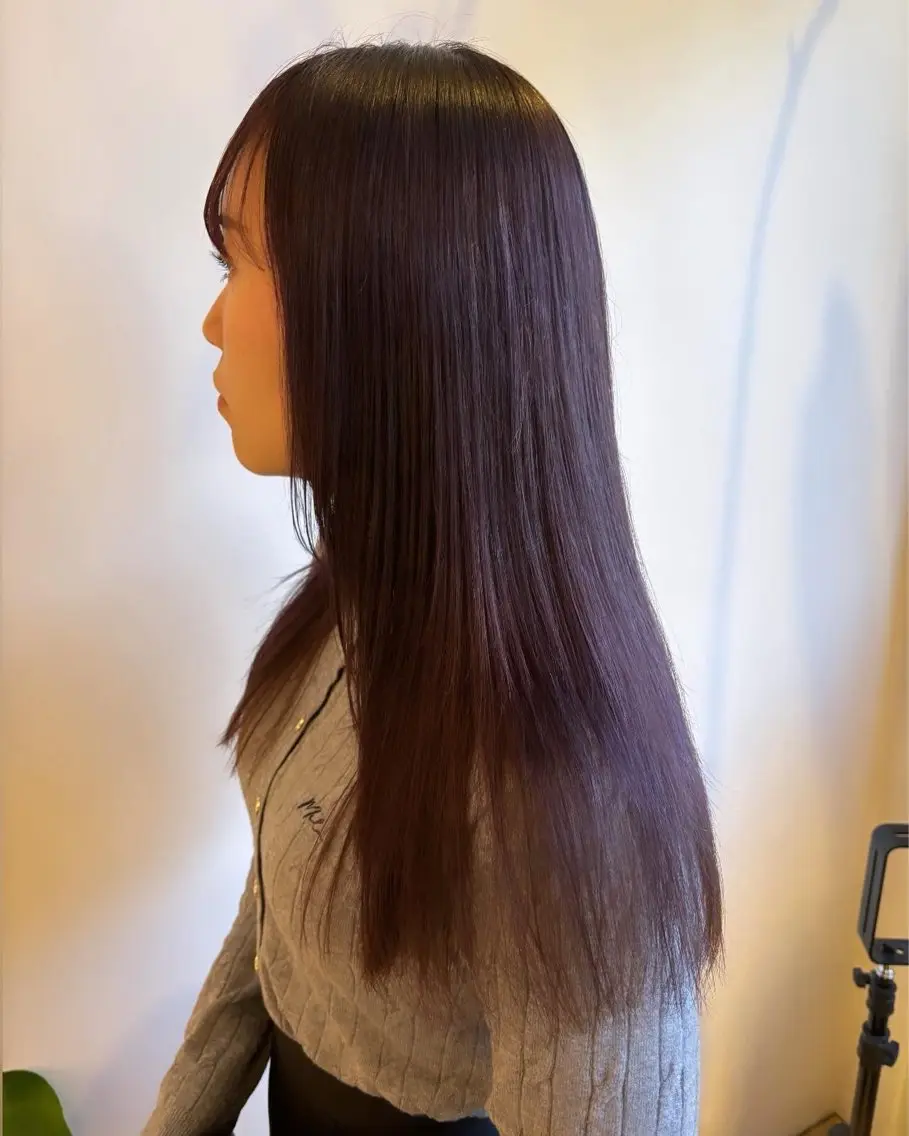 ロング カラー 透明感カラー ラベンダーカラー 水川 七海のヘアスタイル