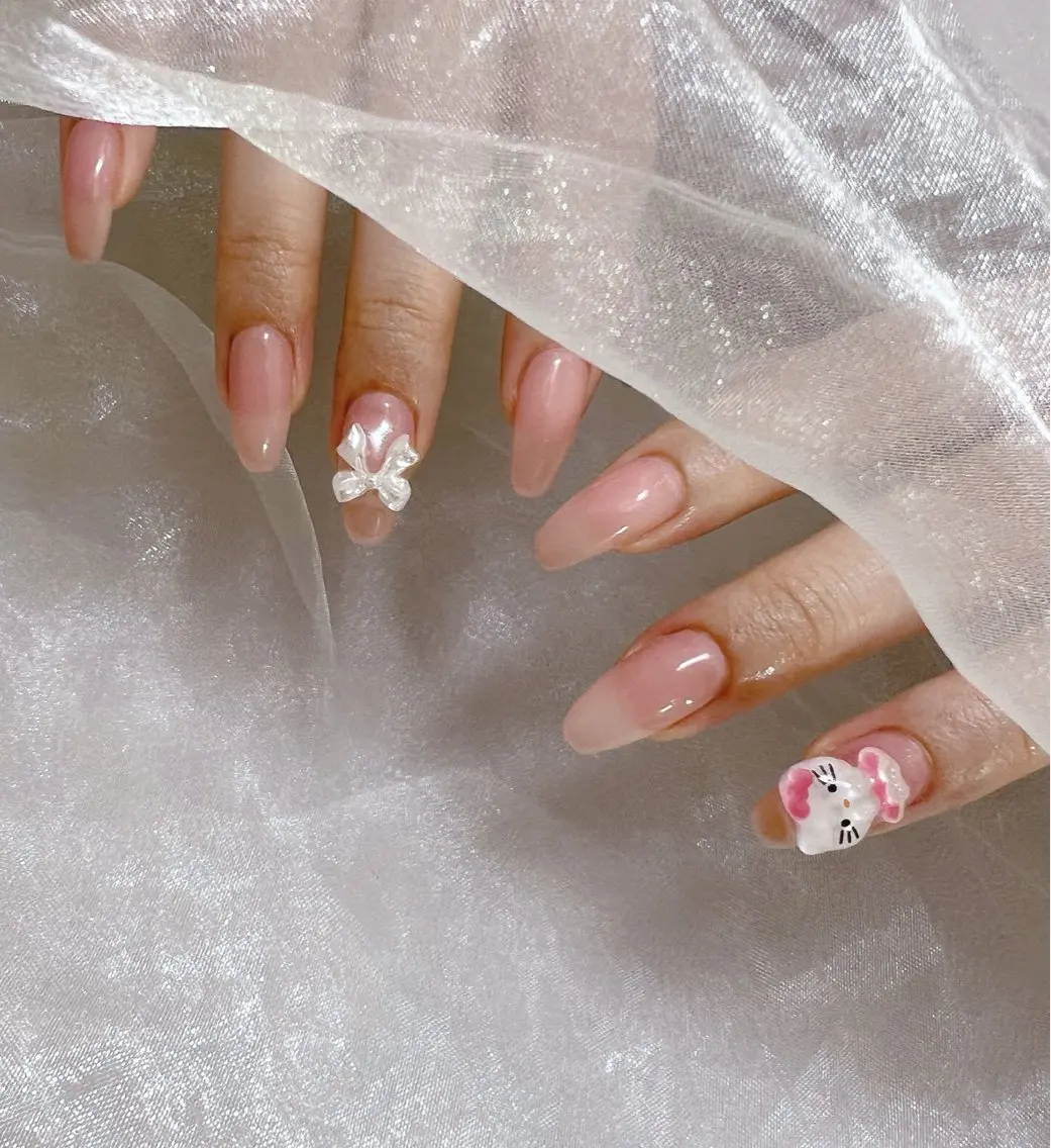 ネイル フットネイル ジェルネイル 韓国ネイル リボン ハンドネイル nail salon Lauleaのネイルデザイン
