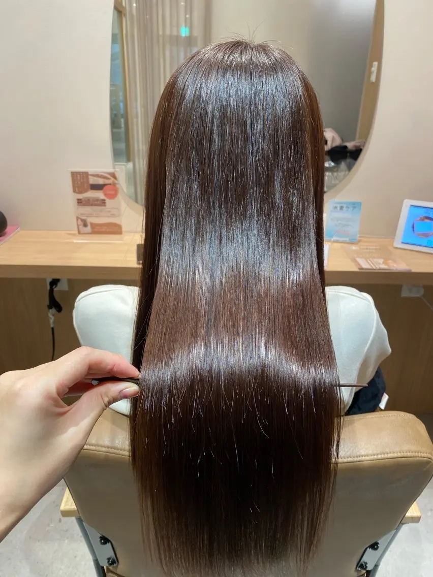 セミロング 縮毛矯正 トリートメント 酸熱トリートメント 縮毛矯正 トリートメント 田邉 真麻のヘアスタイル