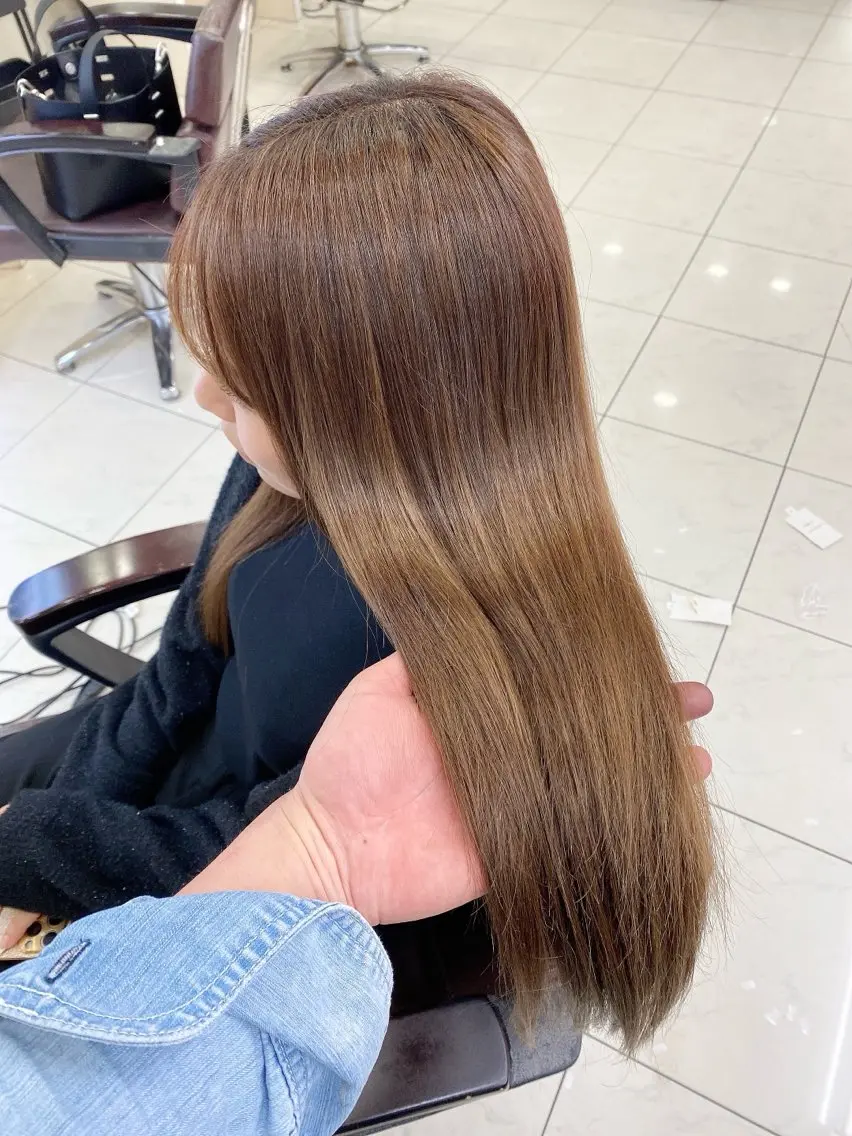 ロング ヘアカラー エクステ 外れにくいエク💚 EST梅田TAKIのヘアスタイル