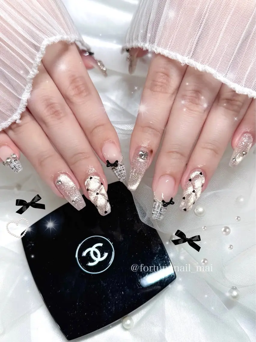 ネイル ツイードネイル ハンドネイル 🎀Mai 🎀最短4/8🈳のネイルデザイン