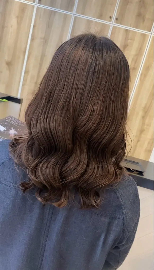 ロング パーマ カット パーマ コテ巻き風パーマ✨ かつみのヘアスタイル