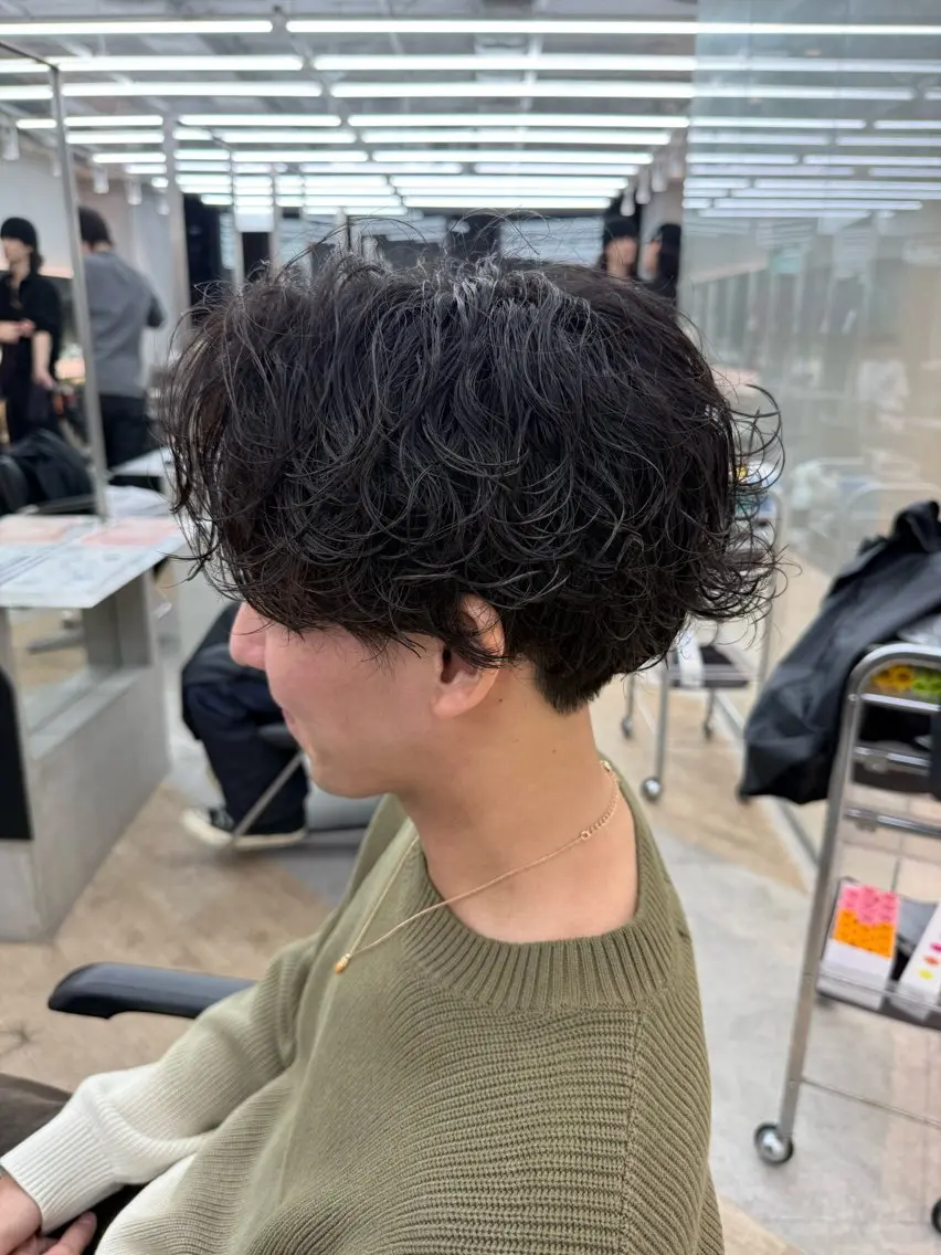 ショート カラー パーマ メンズ キッズ メンズパーマ シャドーパーマ 栄💗メンズ｜似合せ パーマ｜haruのヘアスタイル